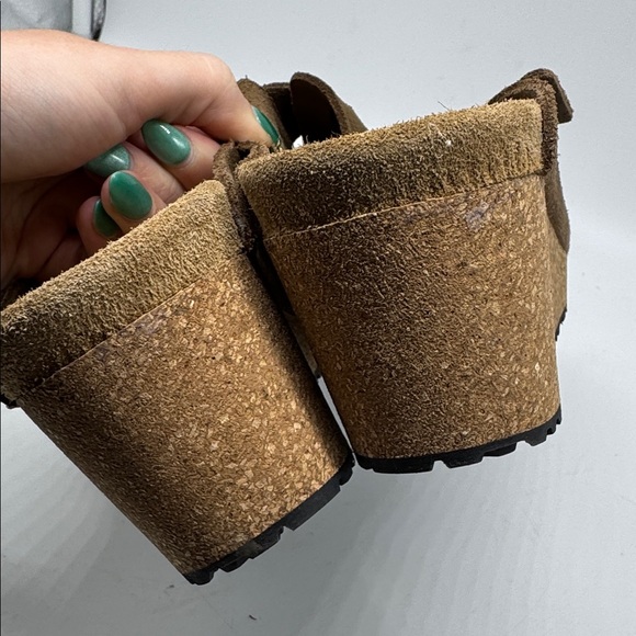 Birkenstock Papillio Fanny Ring-Buckle Suede Leather Clogs Dark Tea Brown - Picture 13 of 15